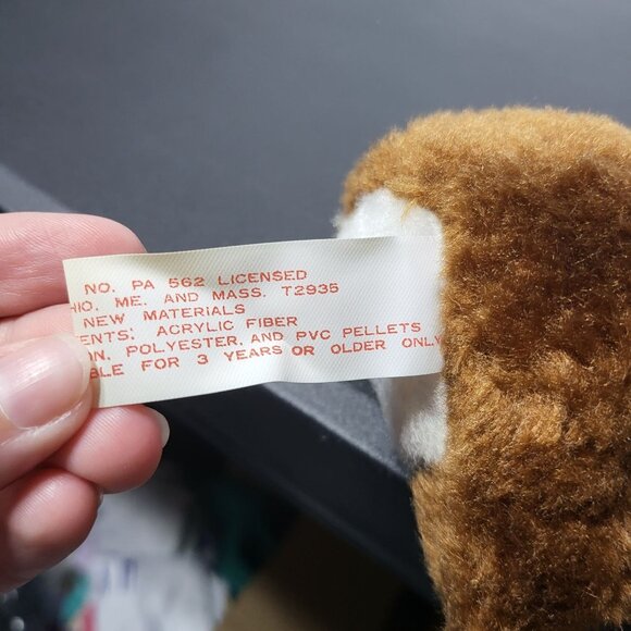 Vintage Oriental Trading Co Brown Teddy Bear Plush with Red Bow  Vtg Toy Plushie - Picture 4 of 7